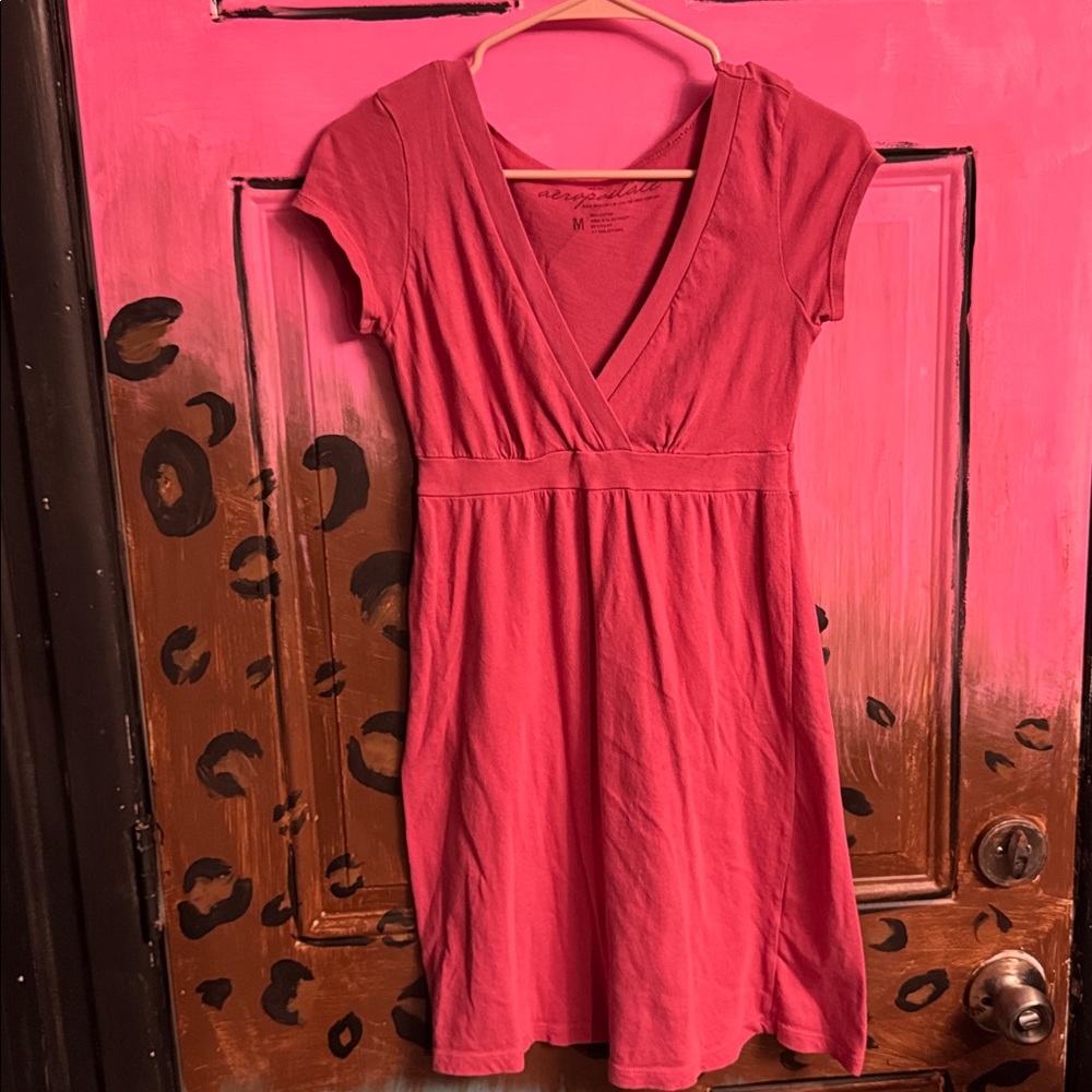 Pink V-Neck Dress